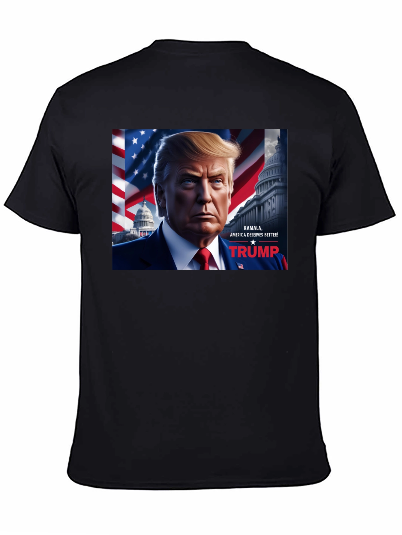 Camiseta Negra Trump: Kamala America Deserves Better!