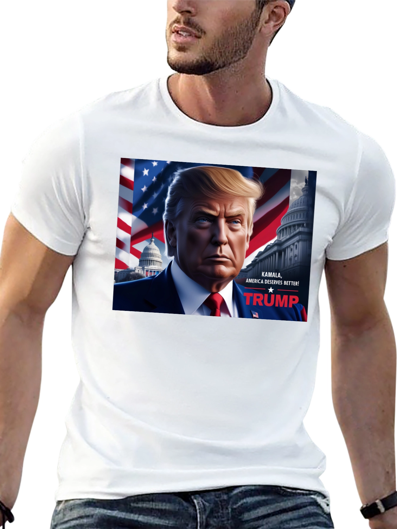 Camiseta Negra Trump: Kamala America Deserves Better!