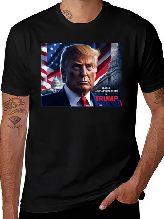 Camiseta Negra Trump: Kamala America Deserves Better!