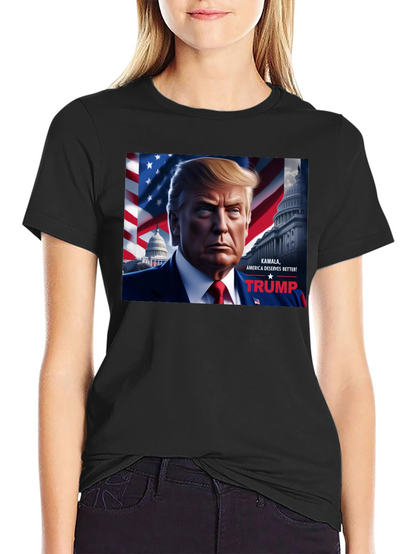 Camiseta Negra Trump: Kamala America Deserves Better!