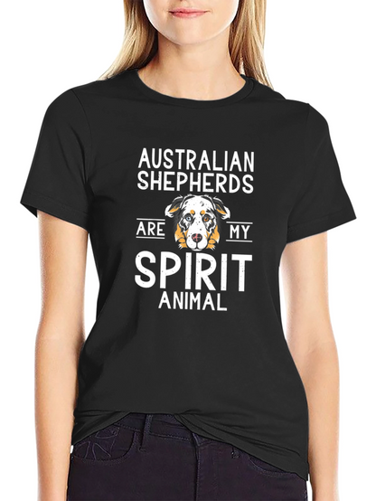 Camiseta Negra con Diseño de Pastor Australiano