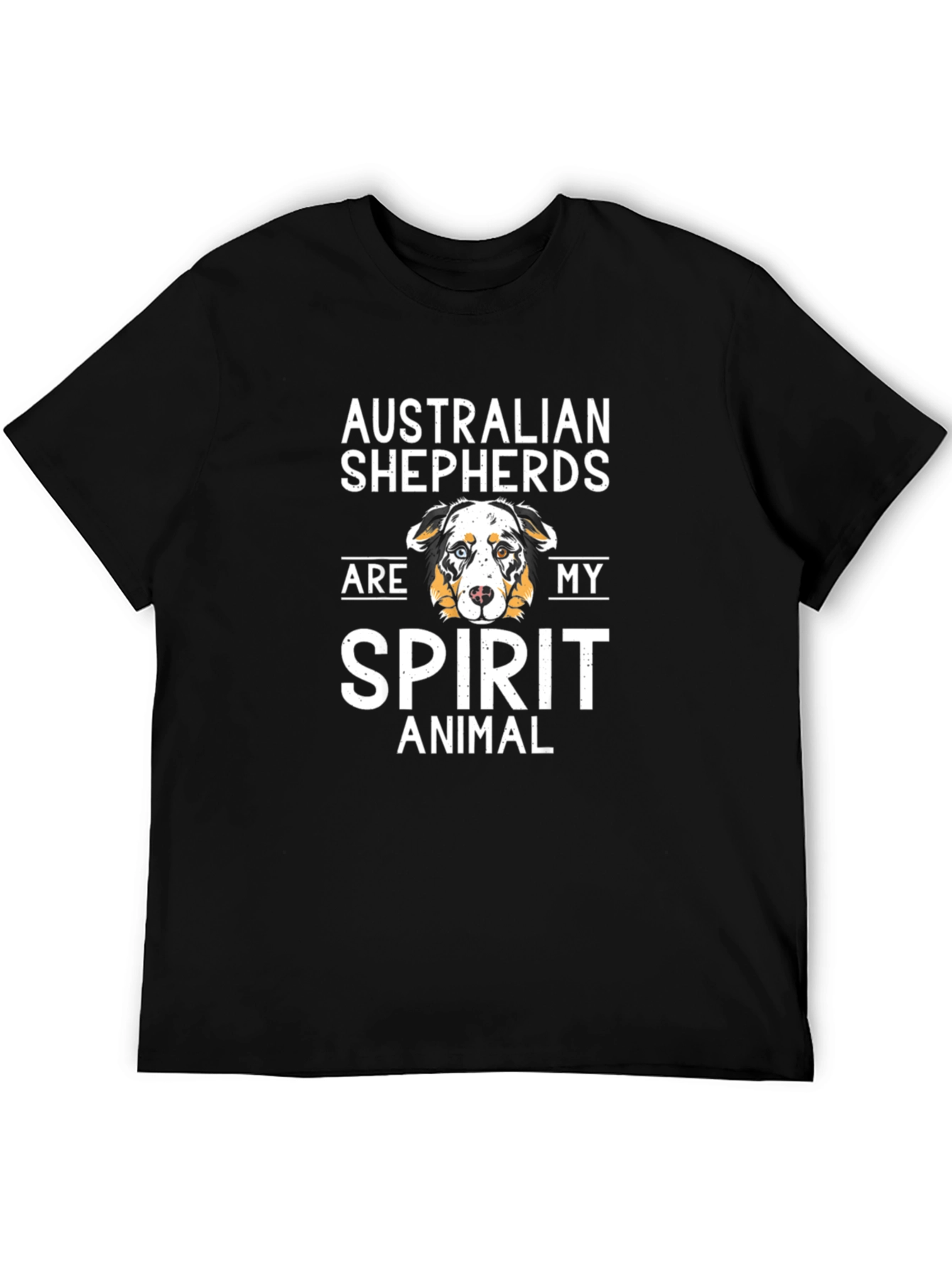 Camiseta Negra con Diseño de Pastor Australiano