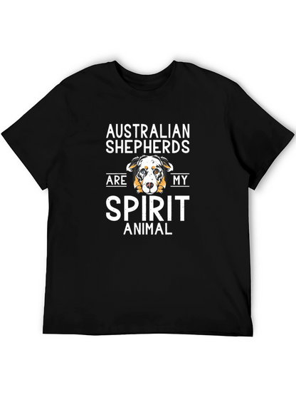 Camiseta Negra con Diseño de Pastor Australiano