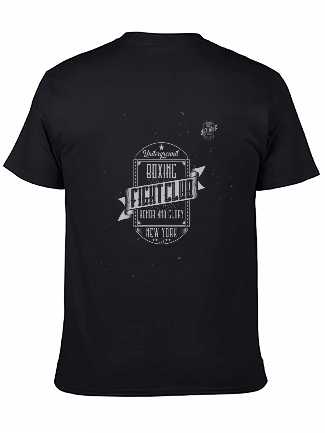 Camiseta Negra Diseño Club de Boxeo Retro