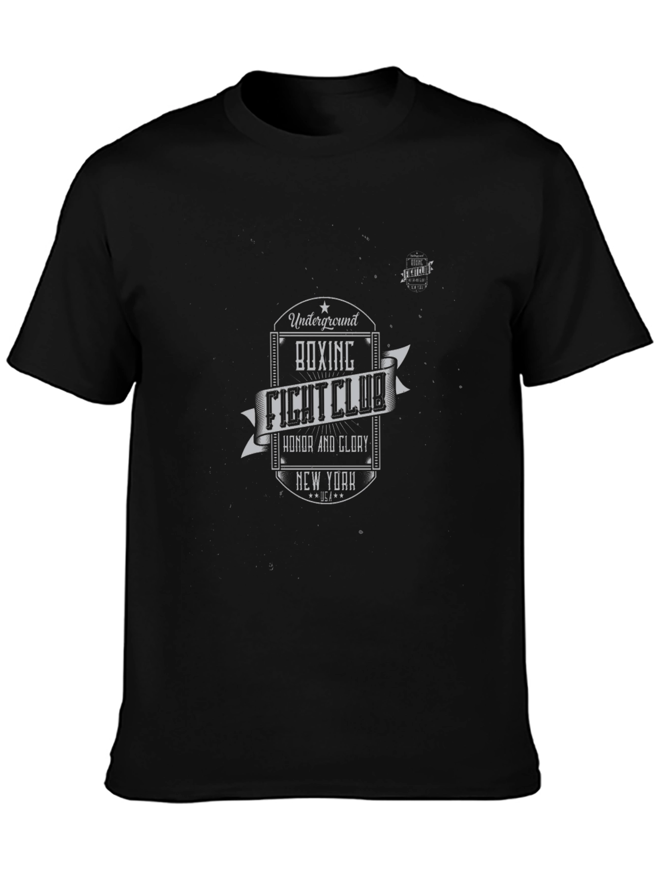 Camiseta Negra Diseño Club de Boxeo Retro