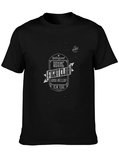 Camiseta Negra Diseño Club de Boxeo Retro