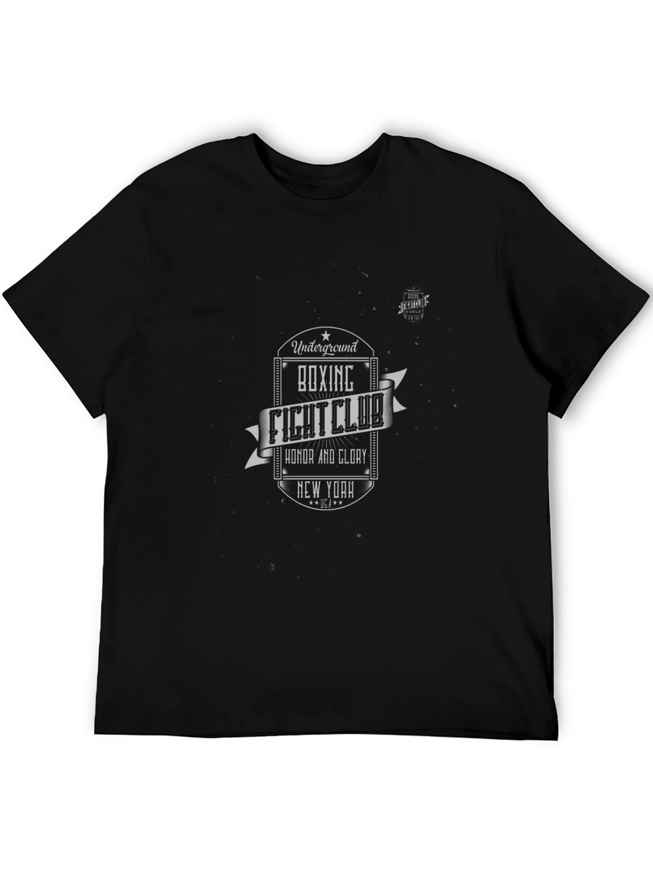 Camiseta Negra Diseño Club de Boxeo Retro