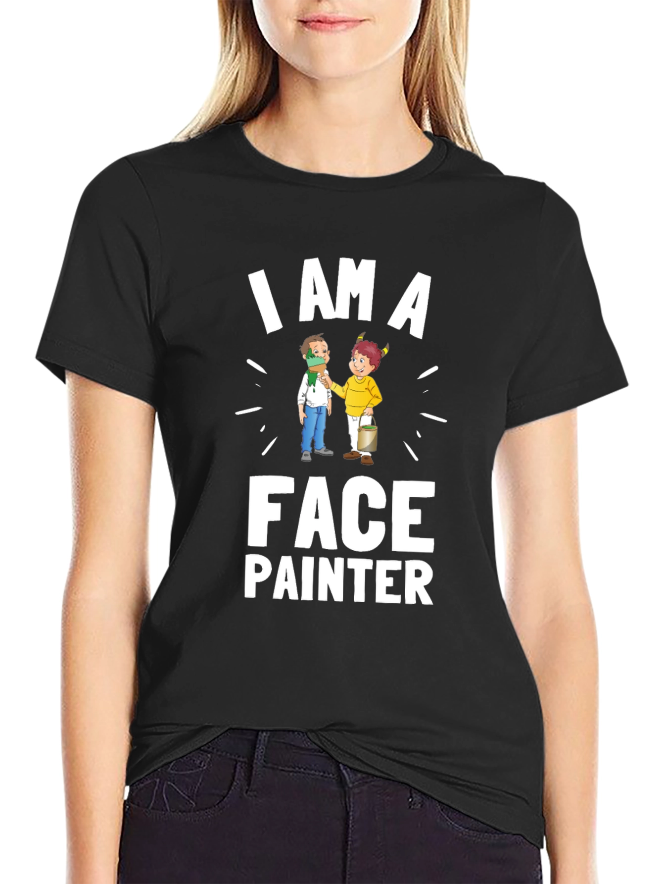Camiseta Negra: Soy un Pintor de Caras