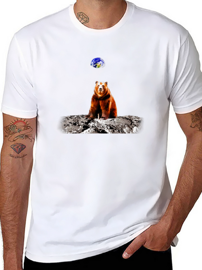 Camiseta Negra con Diseño de Oso en la Luna