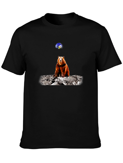 Camiseta Negra con Diseño de Oso en la Luna