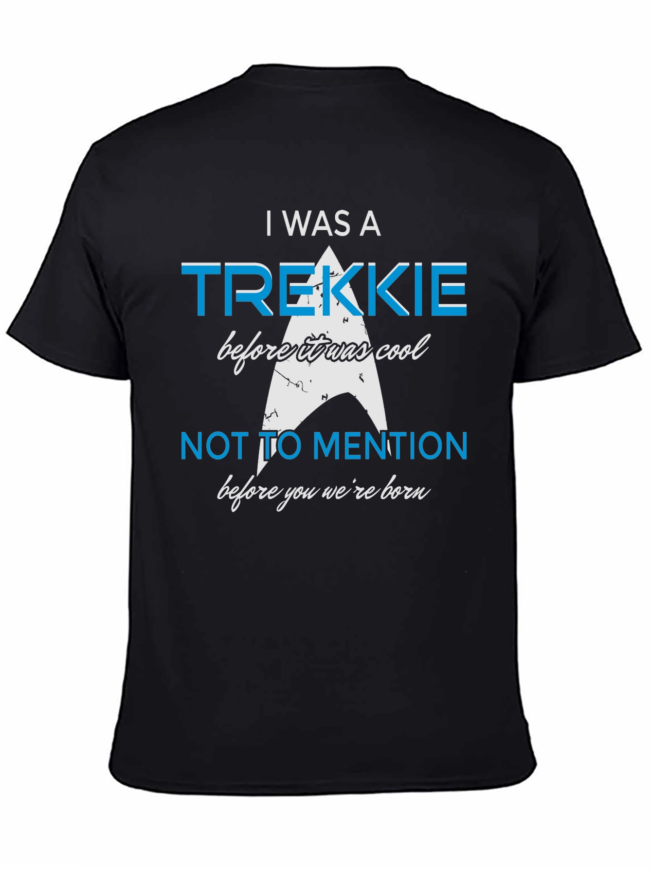 Camiseta Negra Trekkie Antes de Ser Cool