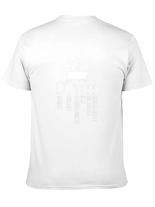 Camiseta Negra Café y Fe para Hombre
