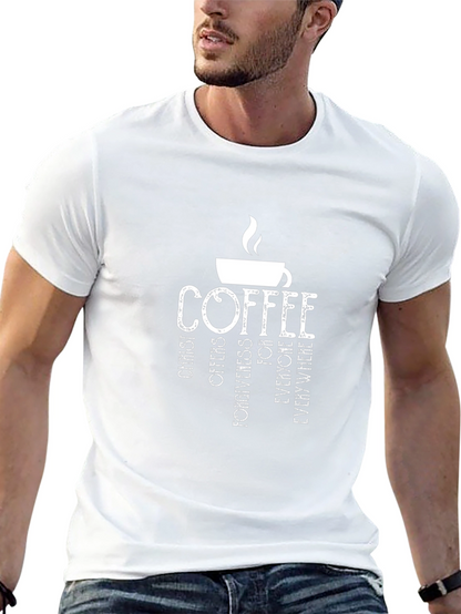 Camiseta Negra Café y Fe para Hombre