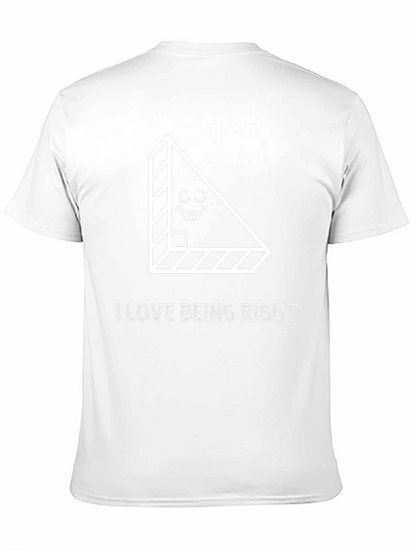 Camiseta Negra: Amo Tener la Razón con Diseño Geométrico