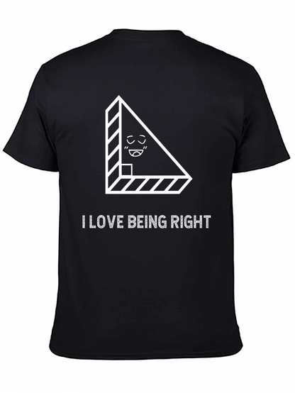 Camiseta Negra: Amo Tener la Razón con Diseño Geométrico