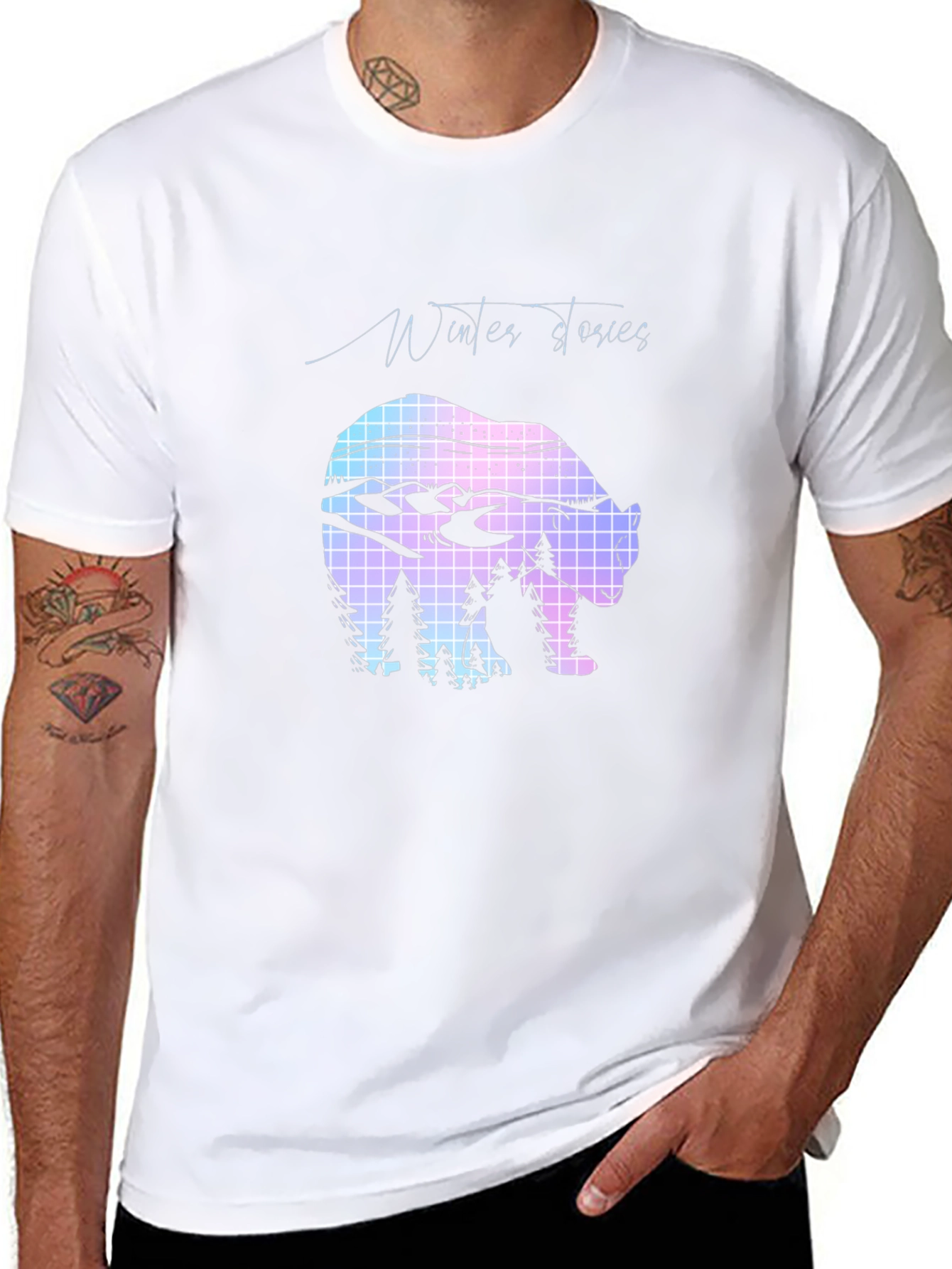 Camiseta Negra Oso Invernal