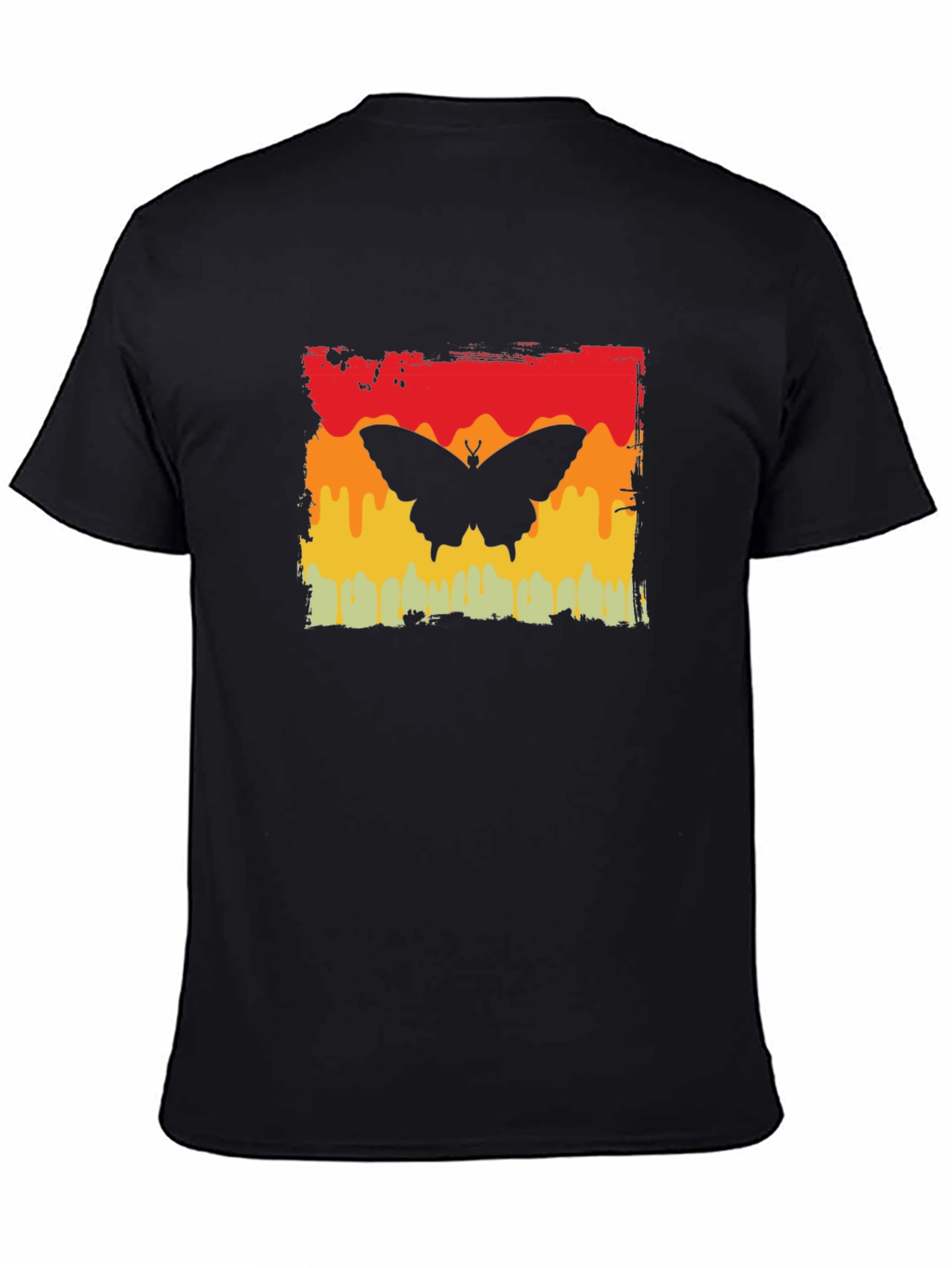 Camiseta Negra con Diseño de Mariposa Retro