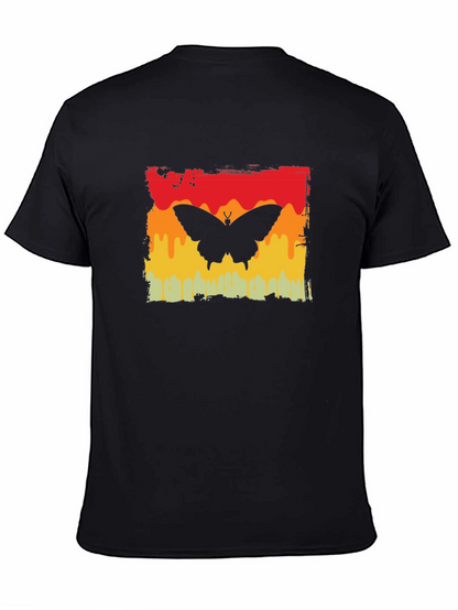 Camiseta Negra con Diseño de Mariposa Retro