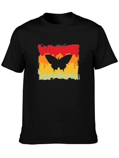 Camiseta Negra con Diseño de Mariposa Retro
