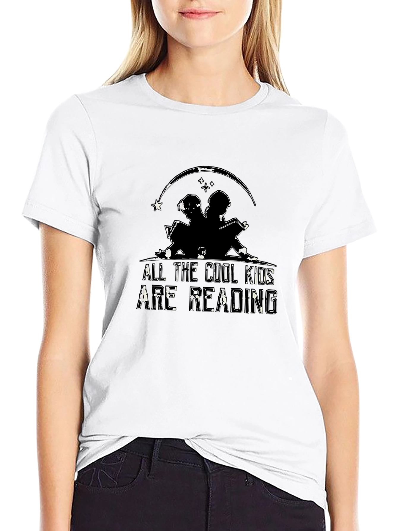Camiseta Negra All the Cool Kids Are Reading