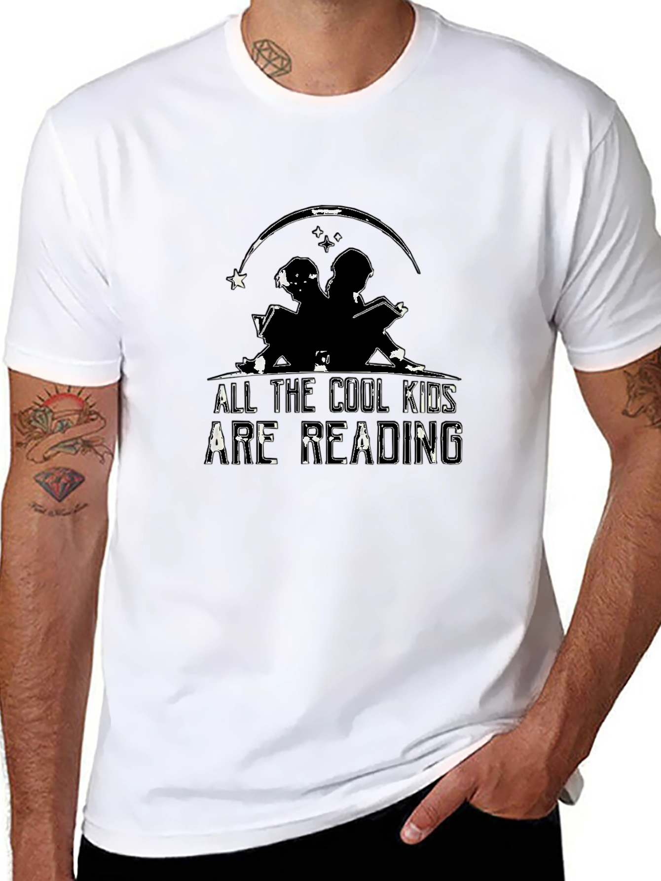 Camiseta Negra All the Cool Kids Are Reading
