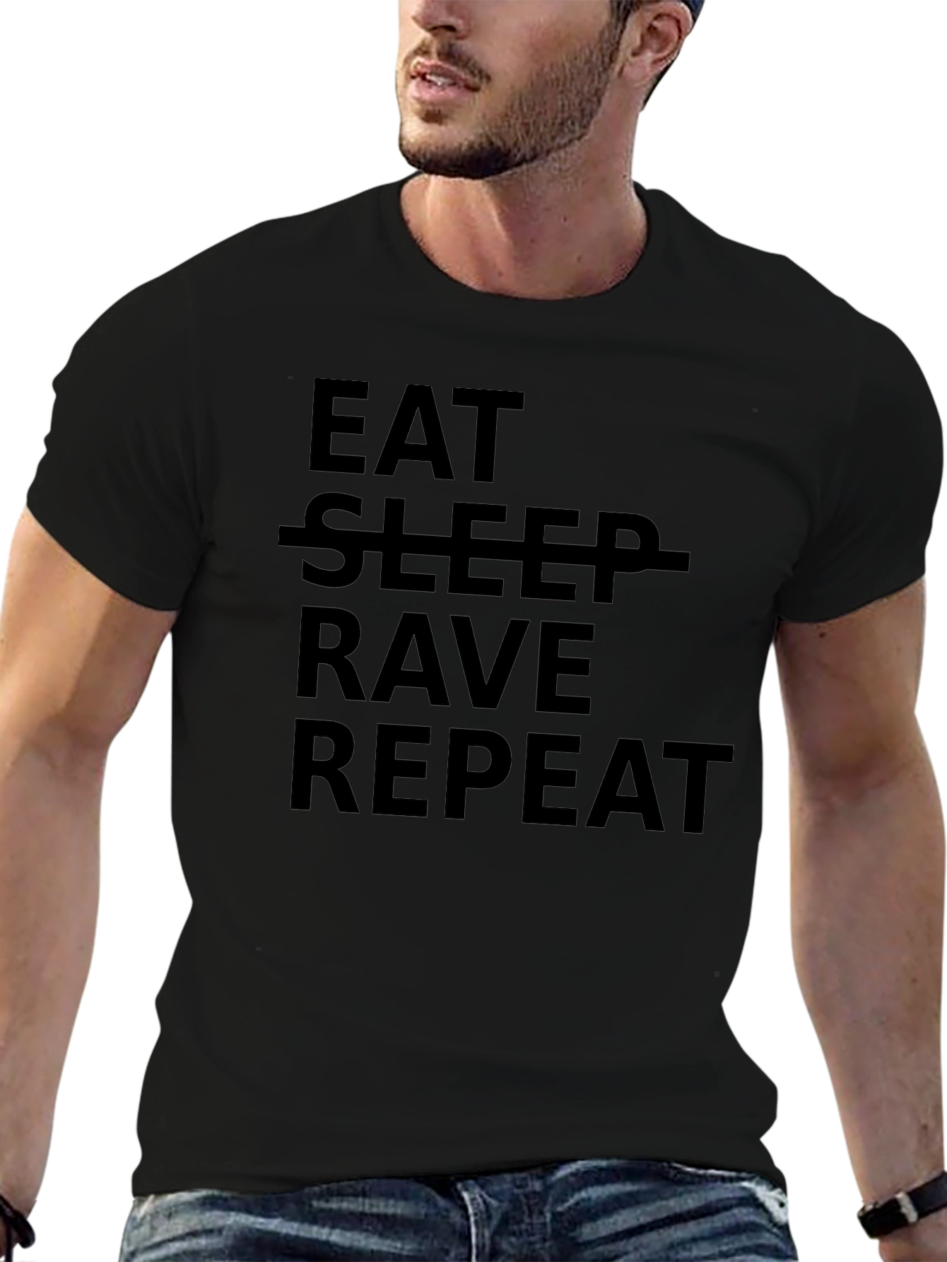 Camiseta Negra Eat Rave Repeat