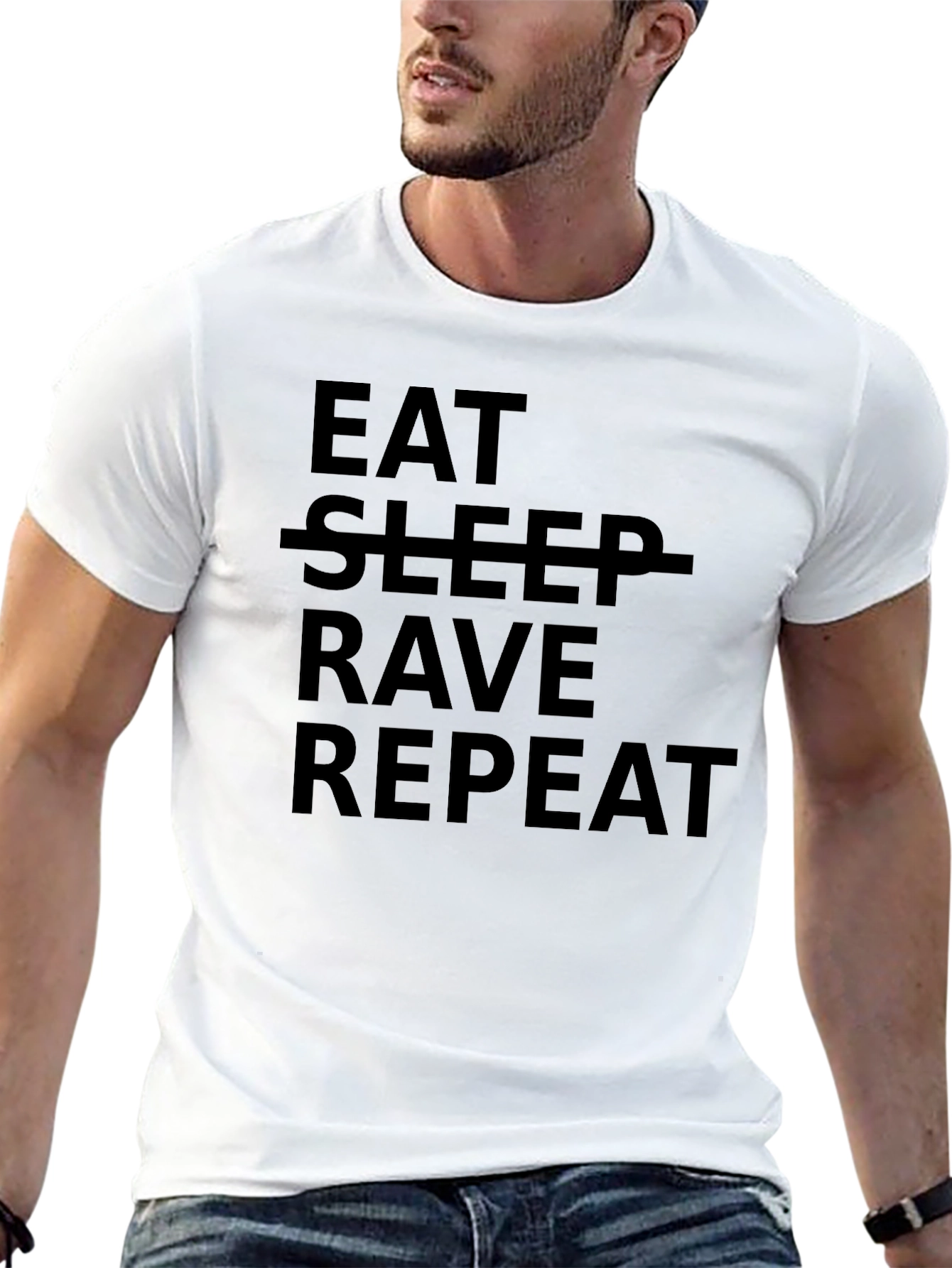 Camiseta Negra Eat Rave Repeat