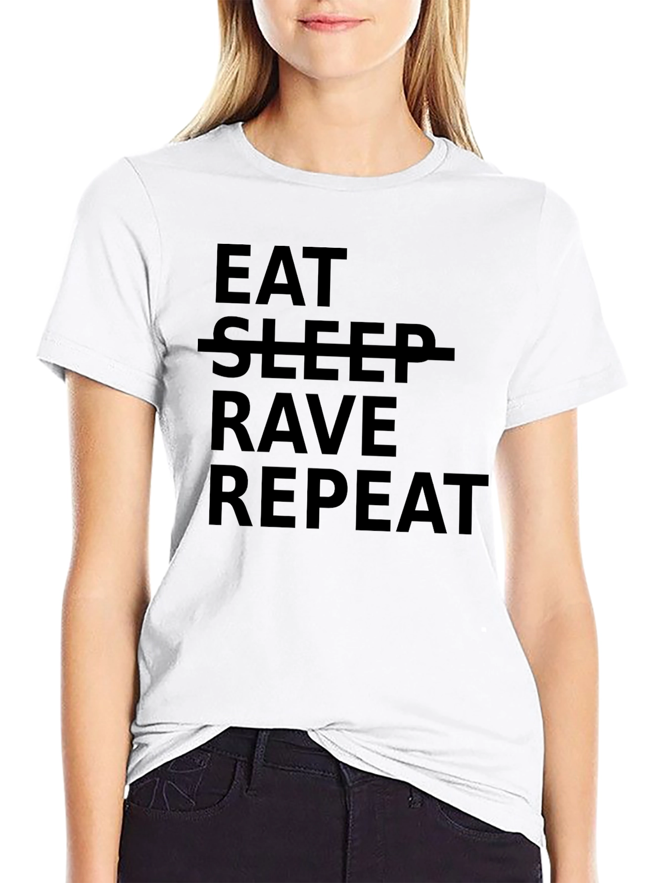 Camiseta Negra Eat Rave Repeat