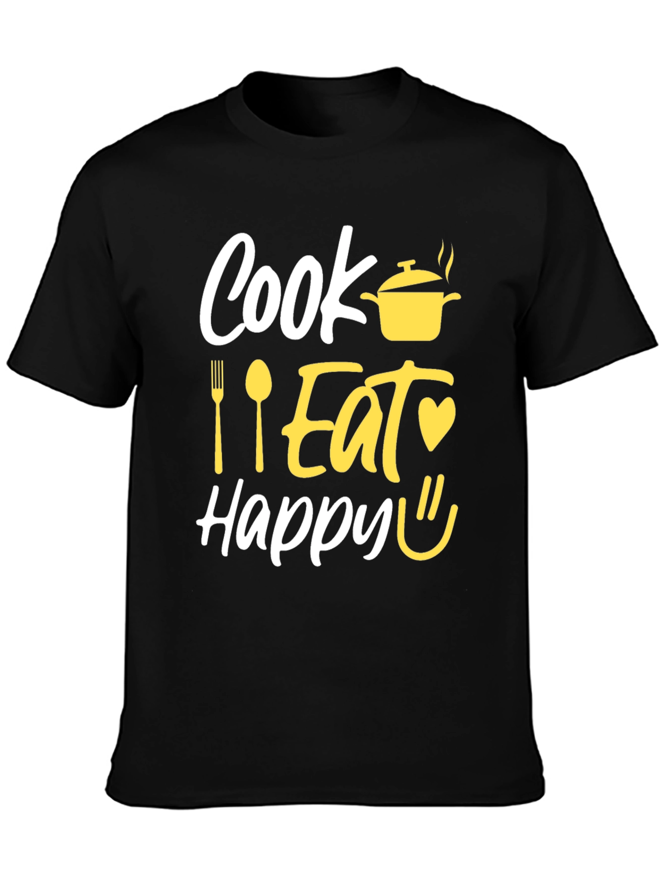 Camiseta Negra con Diseño Culinario Divertido