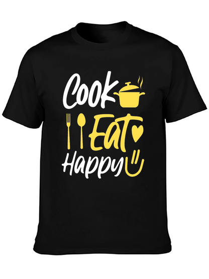 Camiseta Negra con Diseño Culinario Divertido