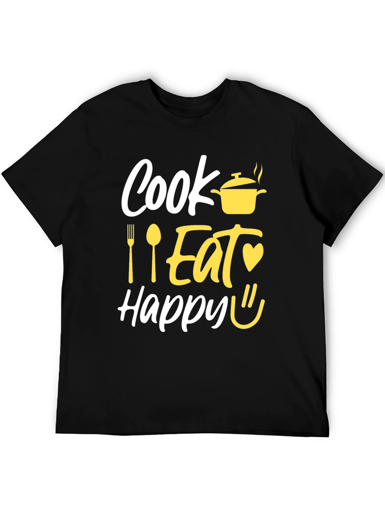 Camiseta Negra con Diseño Culinario Divertido