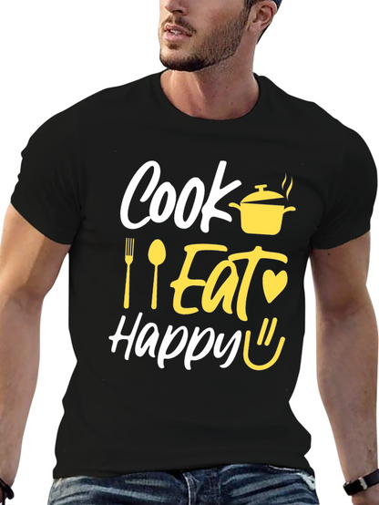 Camiseta Negra con Diseño Culinario Divertido