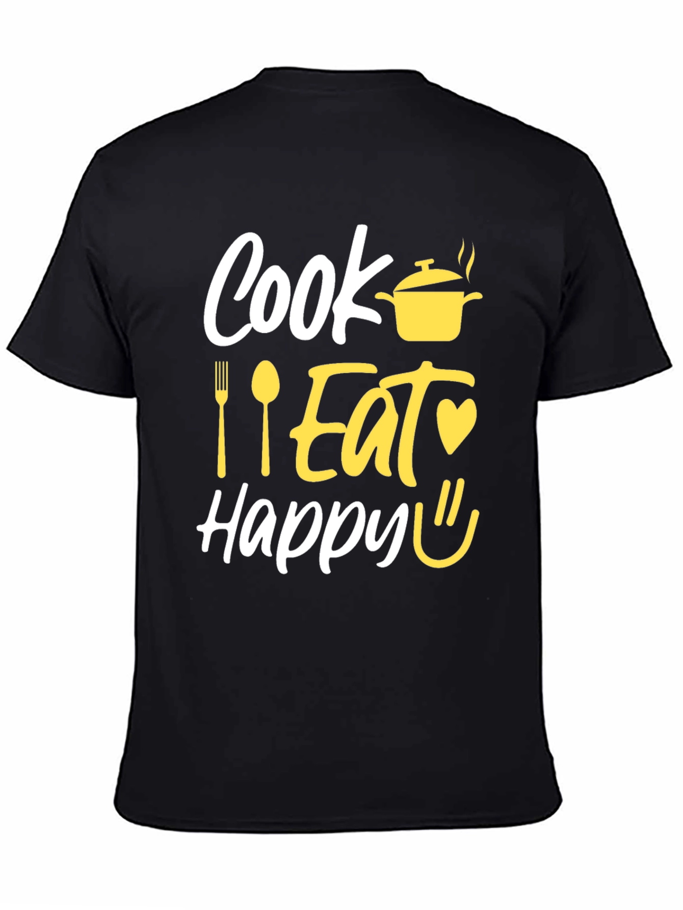 Camiseta Negra con Diseño Culinario Divertido