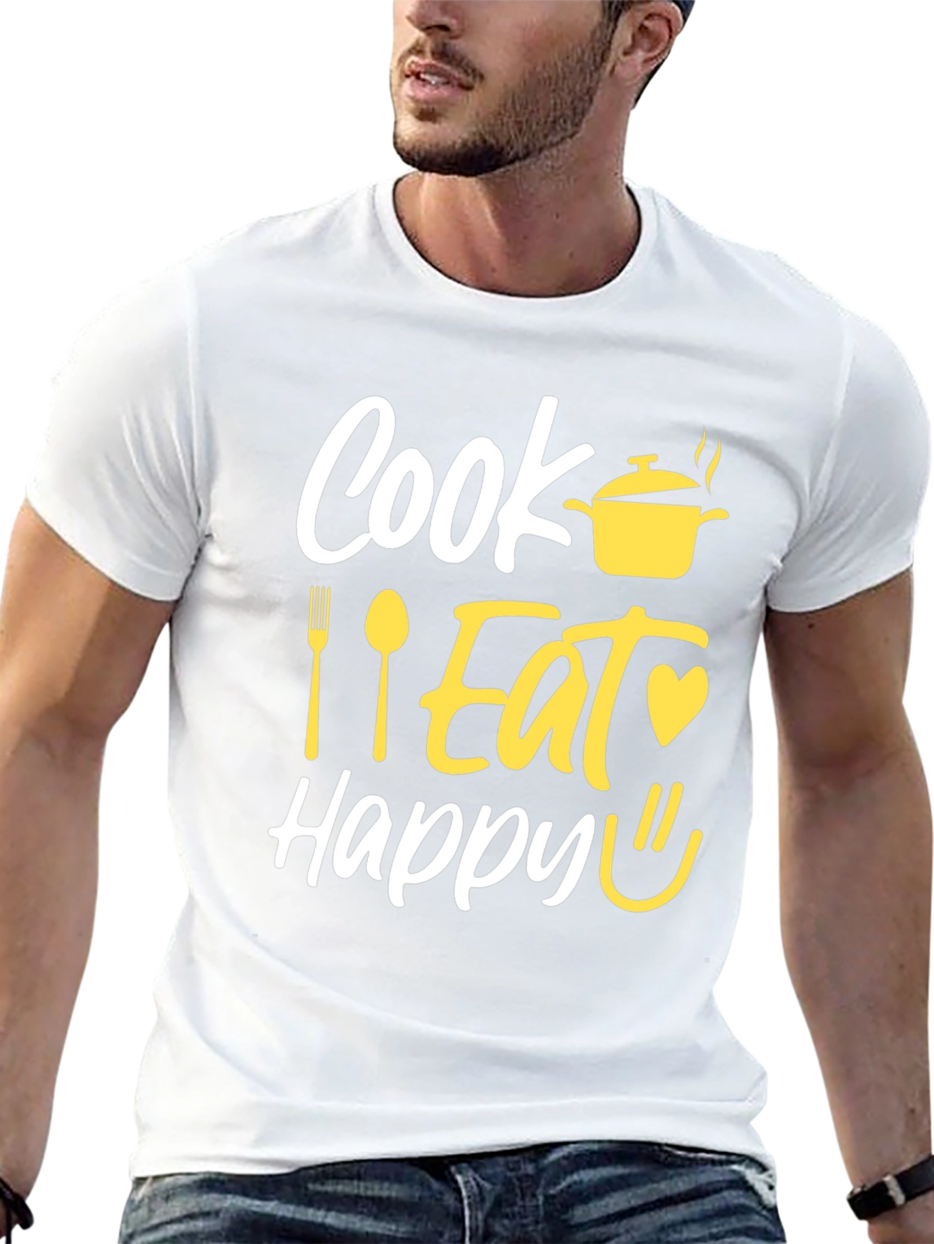 Camiseta Negra con Diseño Culinario Divertido