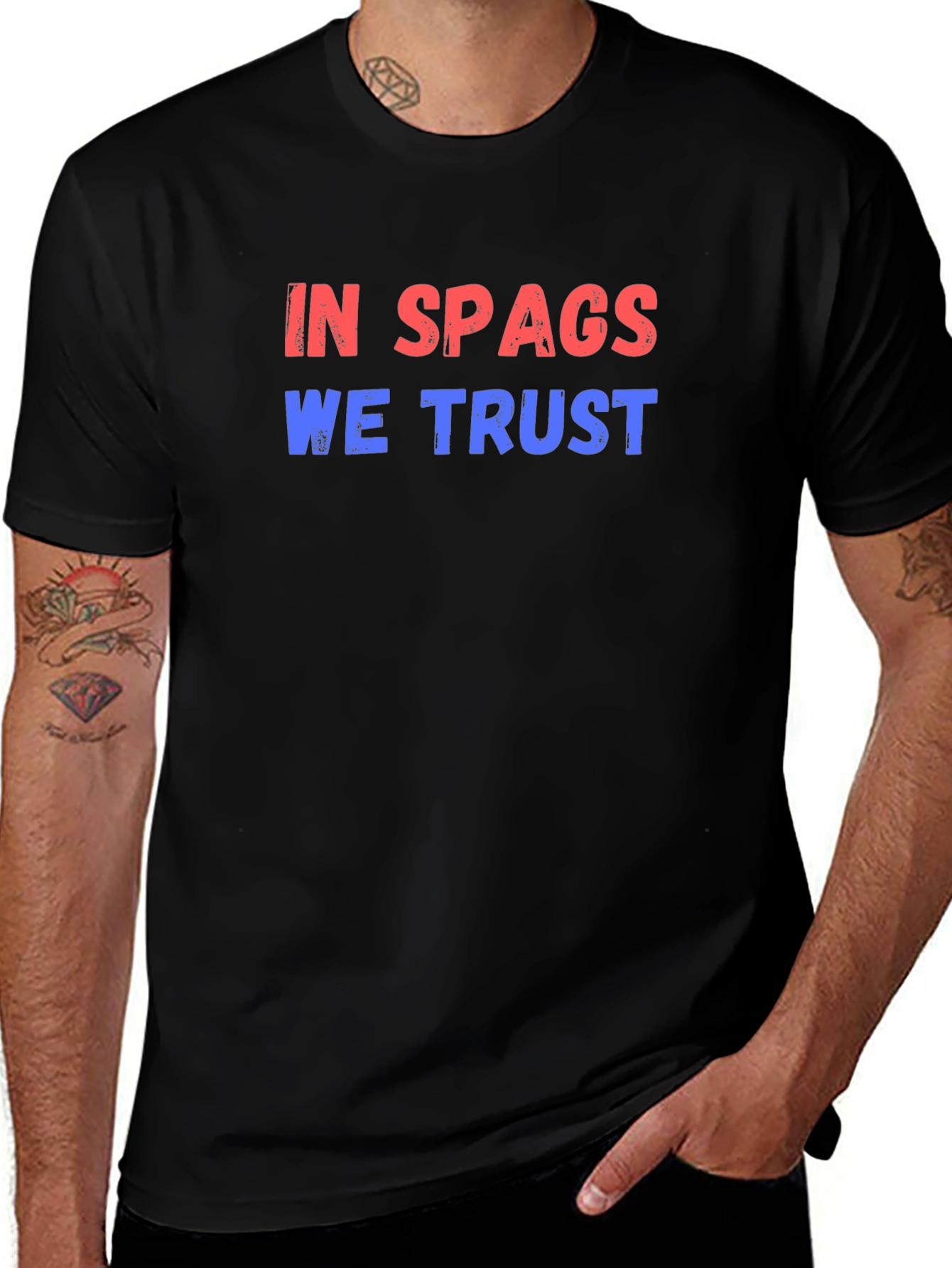 Camiseta Negra In Spags We Trust