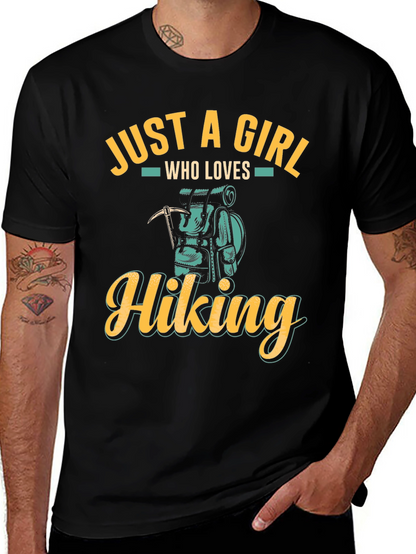 Camiseta Negra Just a Girl Who Loves Hiking