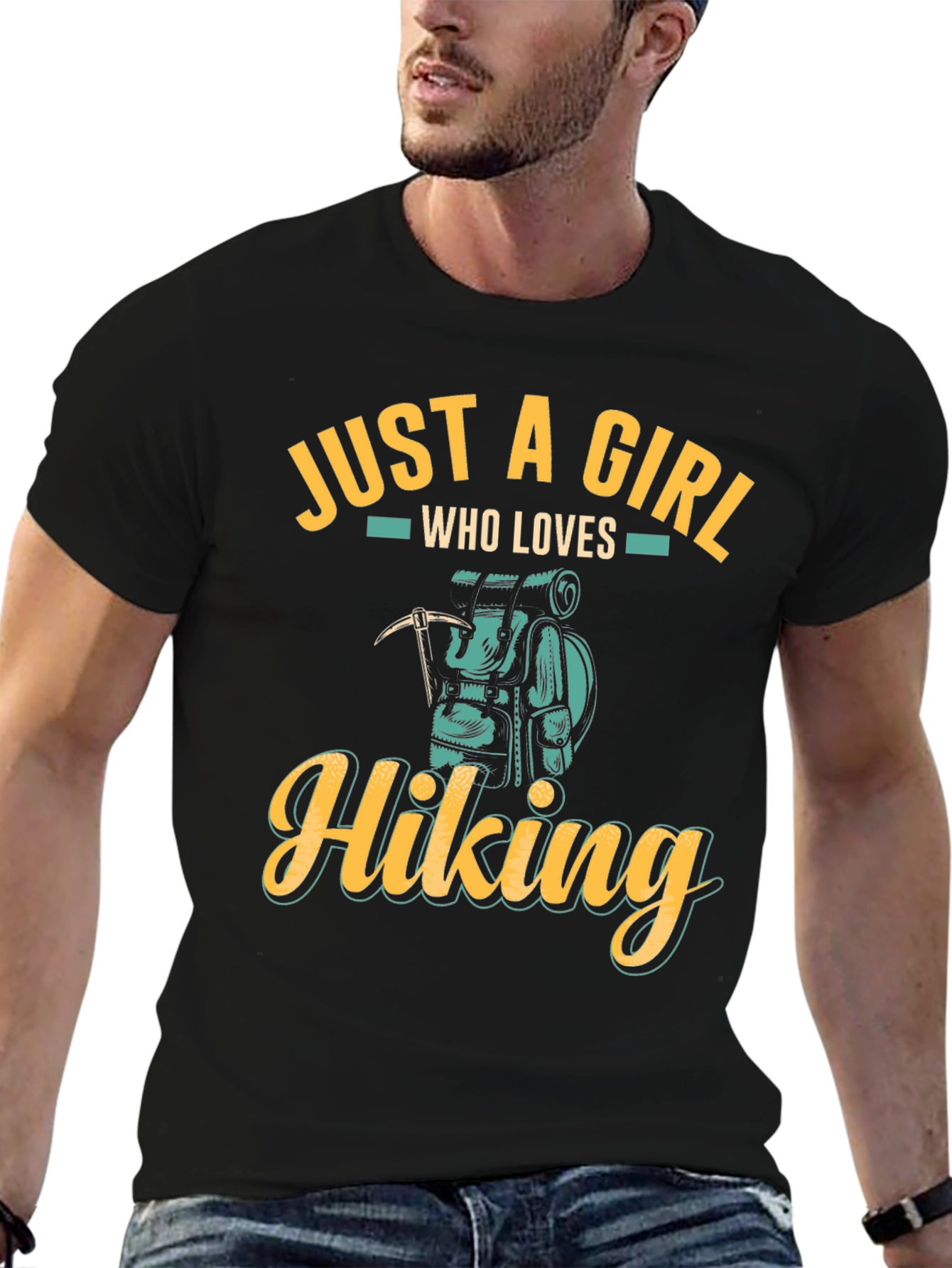 Camiseta Negra Just a Girl Who Loves Hiking