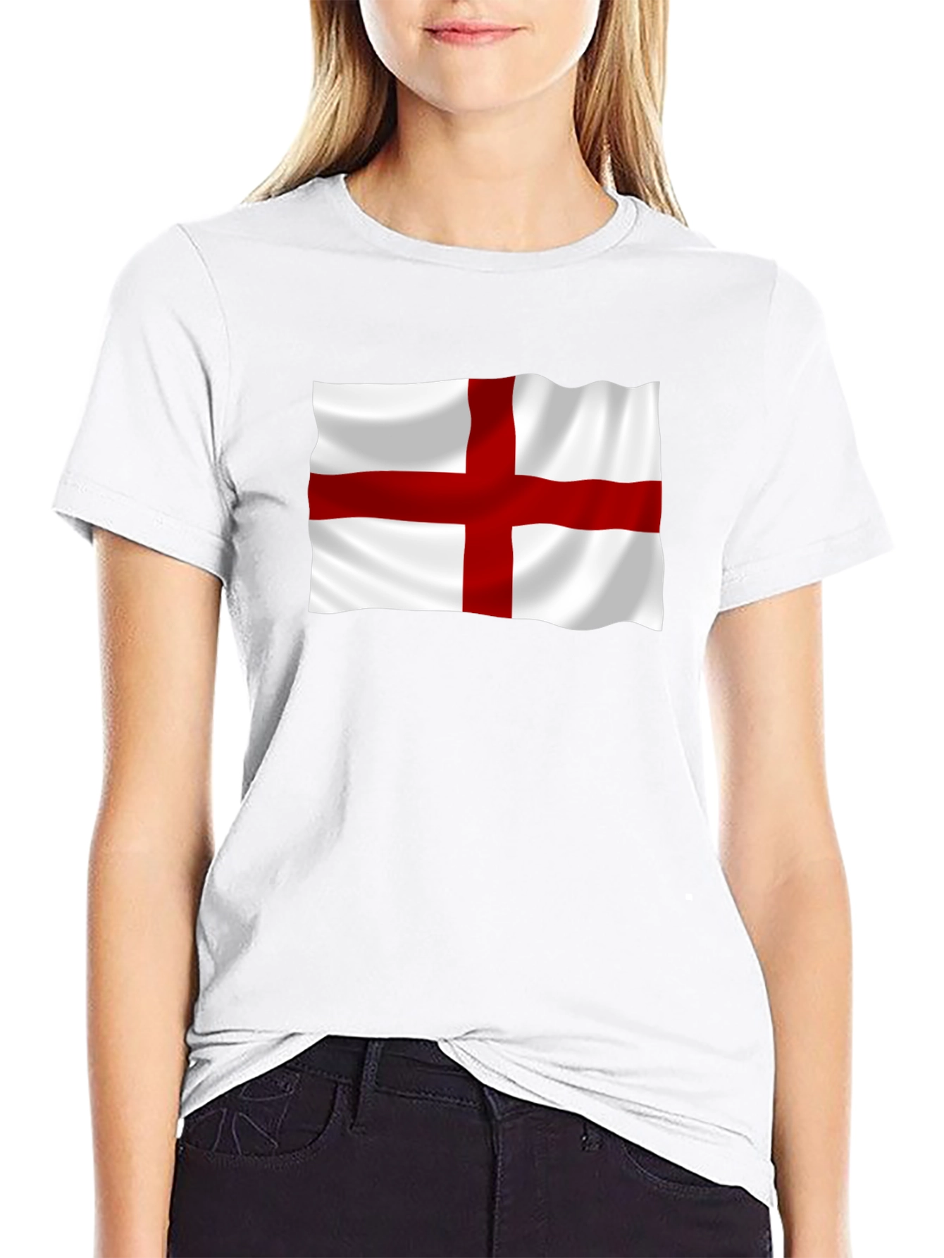 Camiseta Negra con Bandera de Inglaterra