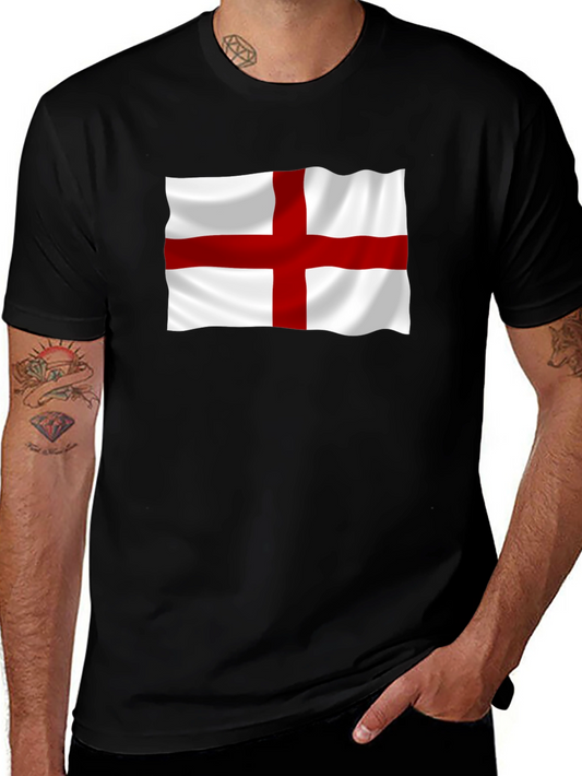 Camiseta Negra con Bandera de Inglaterra