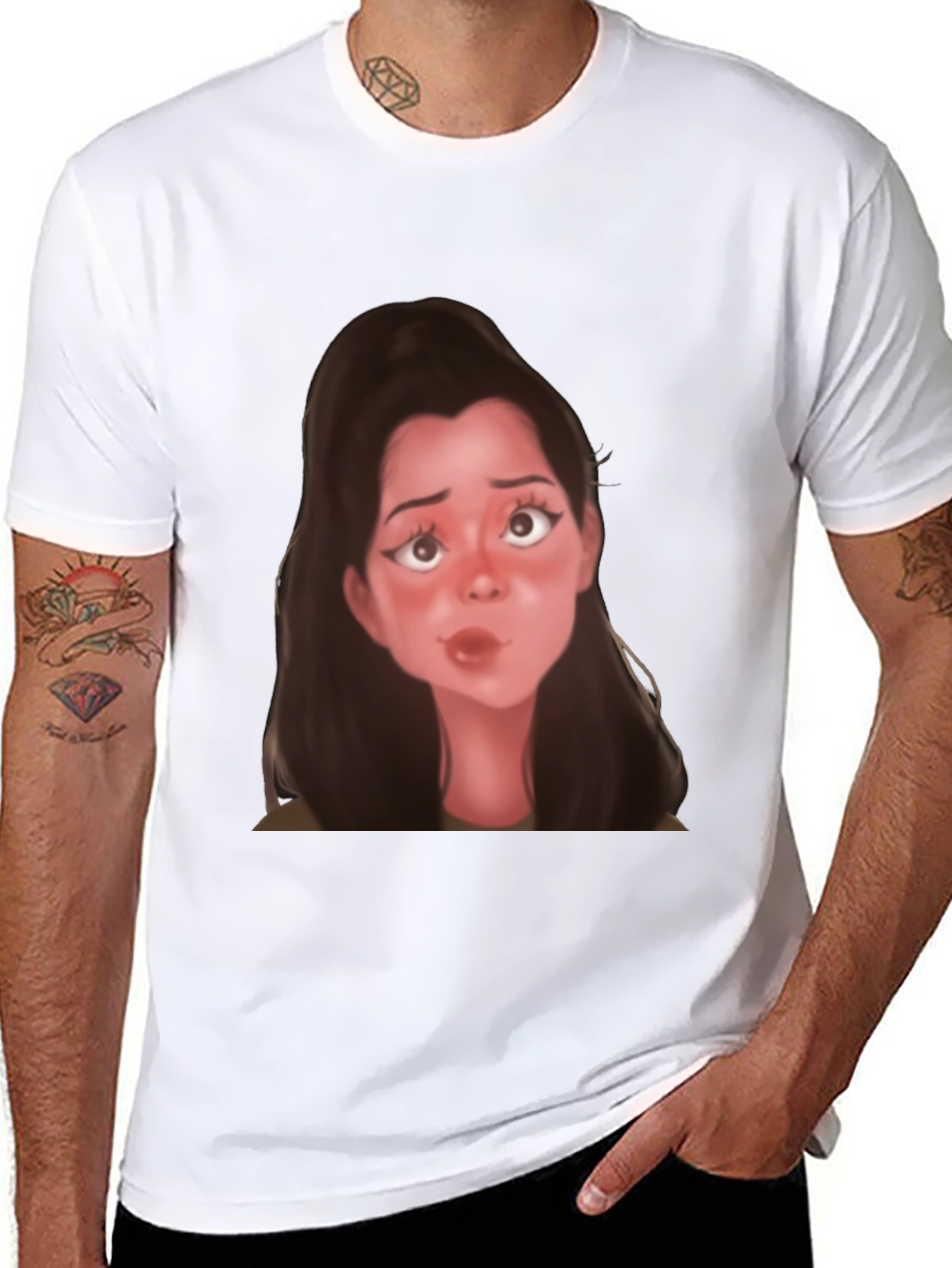 Camiseta Negra con Diseño de Dibujo Animado