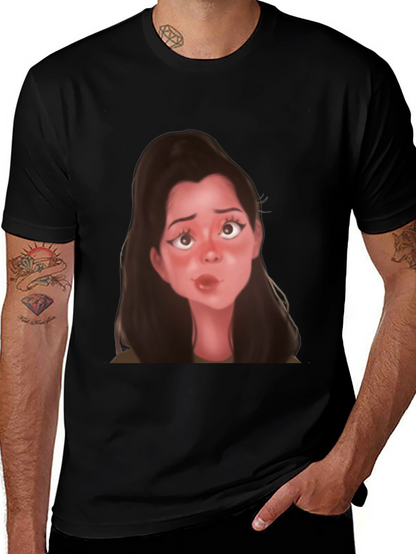 Camiseta Negra con Diseño de Dibujo Animado