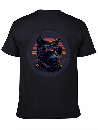 Camiseta Negra con Gato Cool