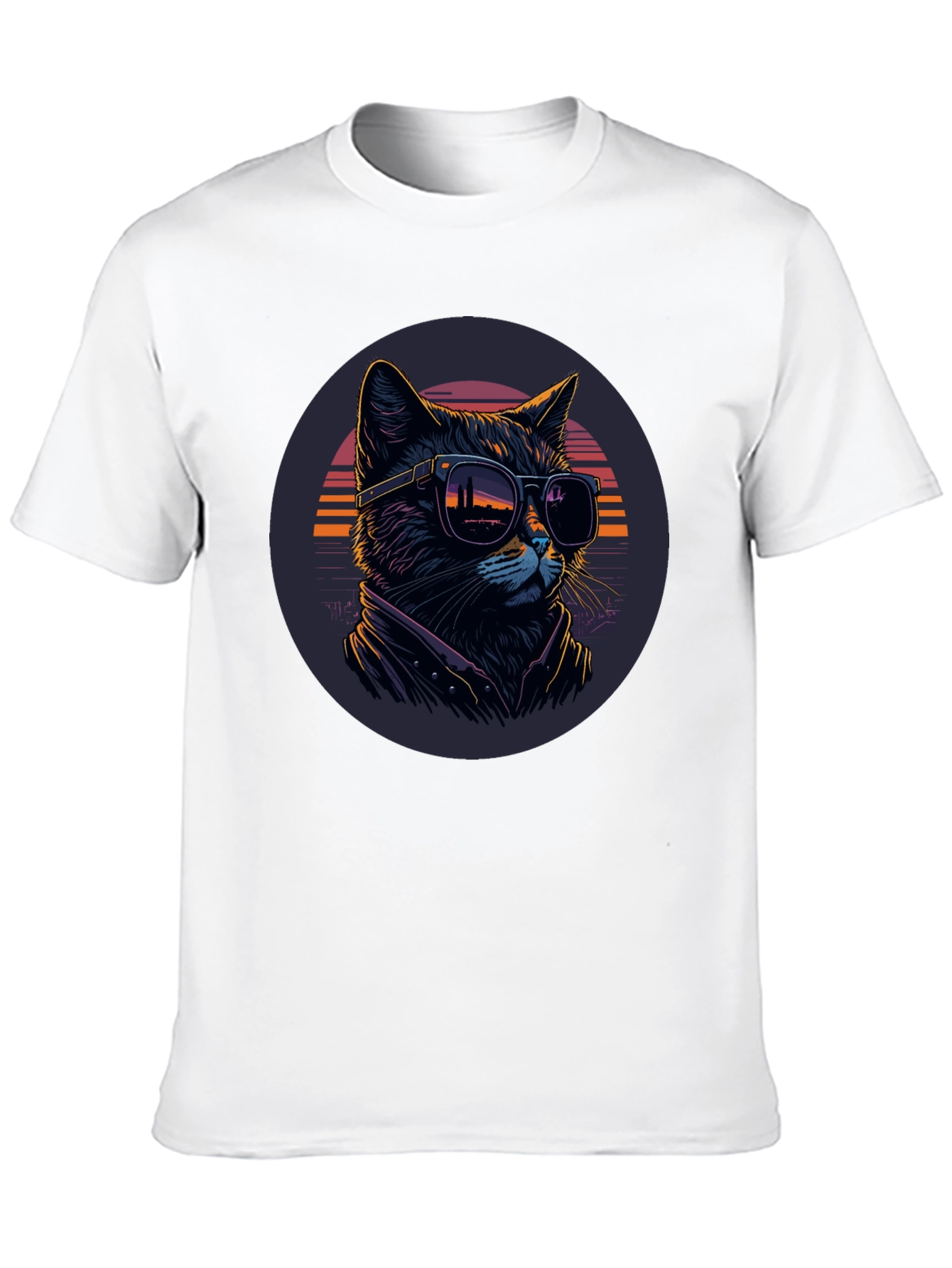 Camiseta Negra con Gato Cool