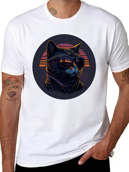 Camiseta Negra con Gato Cool