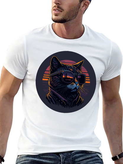 Camiseta Negra con Gato Cool