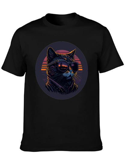Camiseta Negra con Gato Cool
