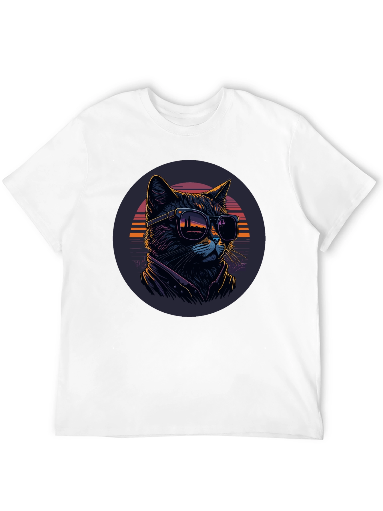 Camiseta Negra con Gato Cool