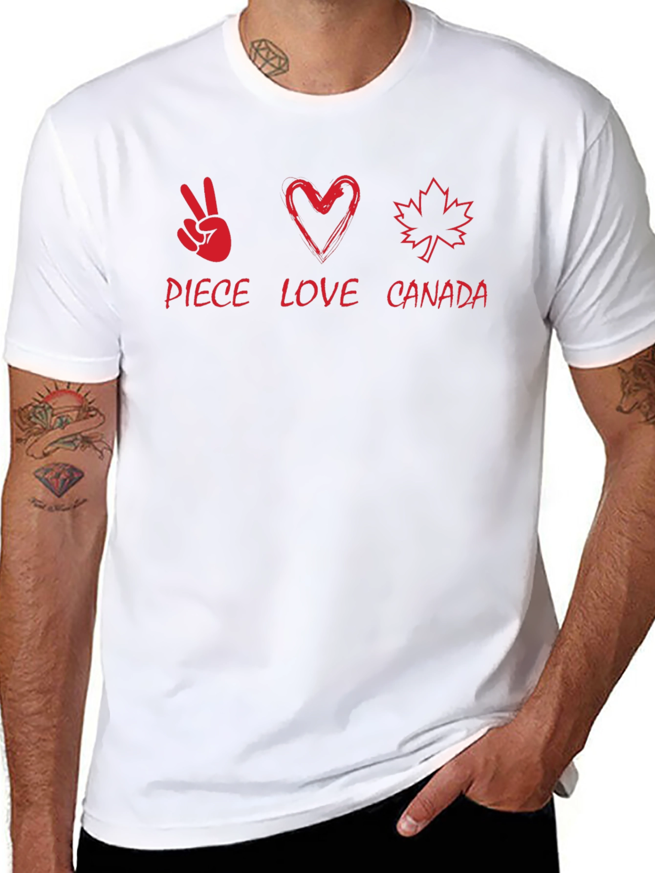 Camiseta Negra Peace Love Canada