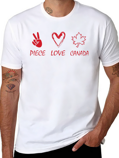 Camiseta Negra Peace Love Canada