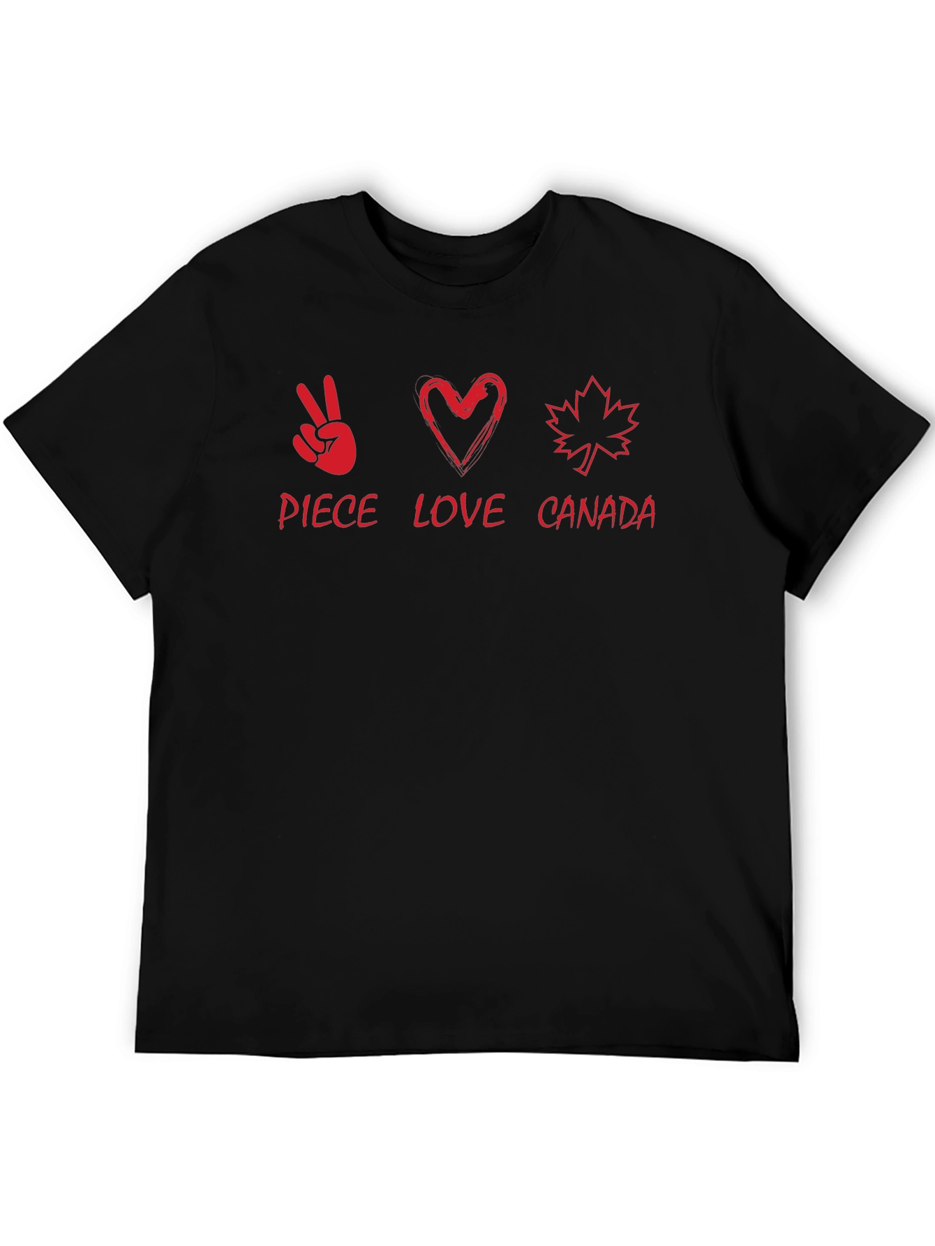 Camiseta Negra Peace Love Canada